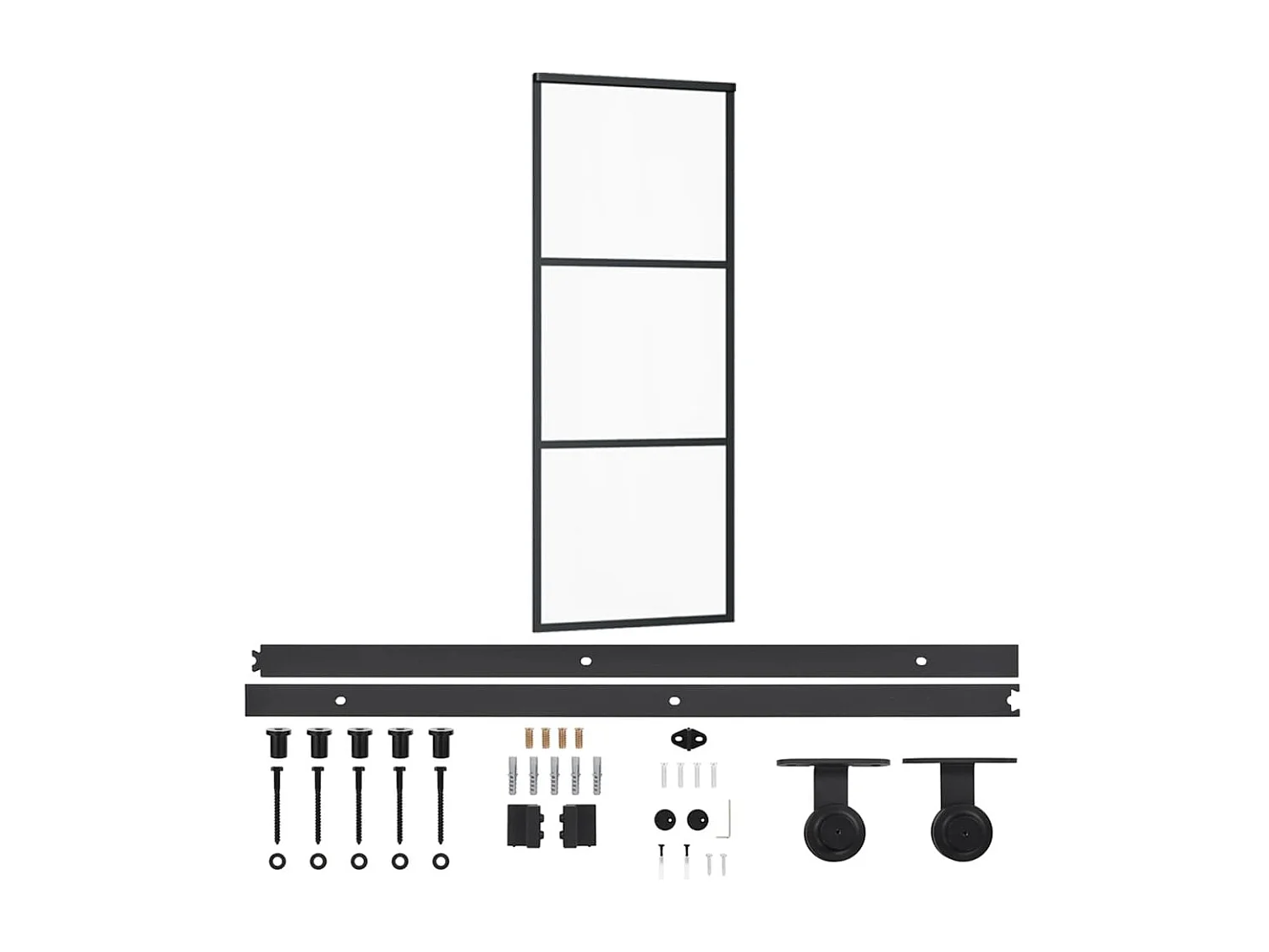 Porte coulissante et quincaillerie ESG Verre/Aluminium 76x205cm FR500413