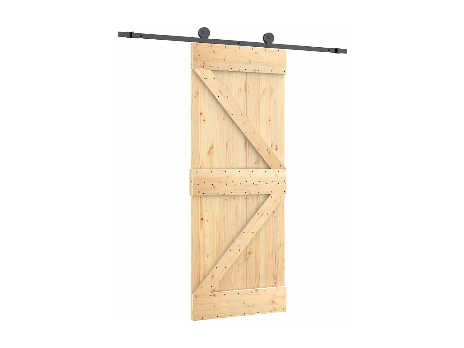 Schuifdeur met beslag 70x210 cm massief grenenhout BE886013