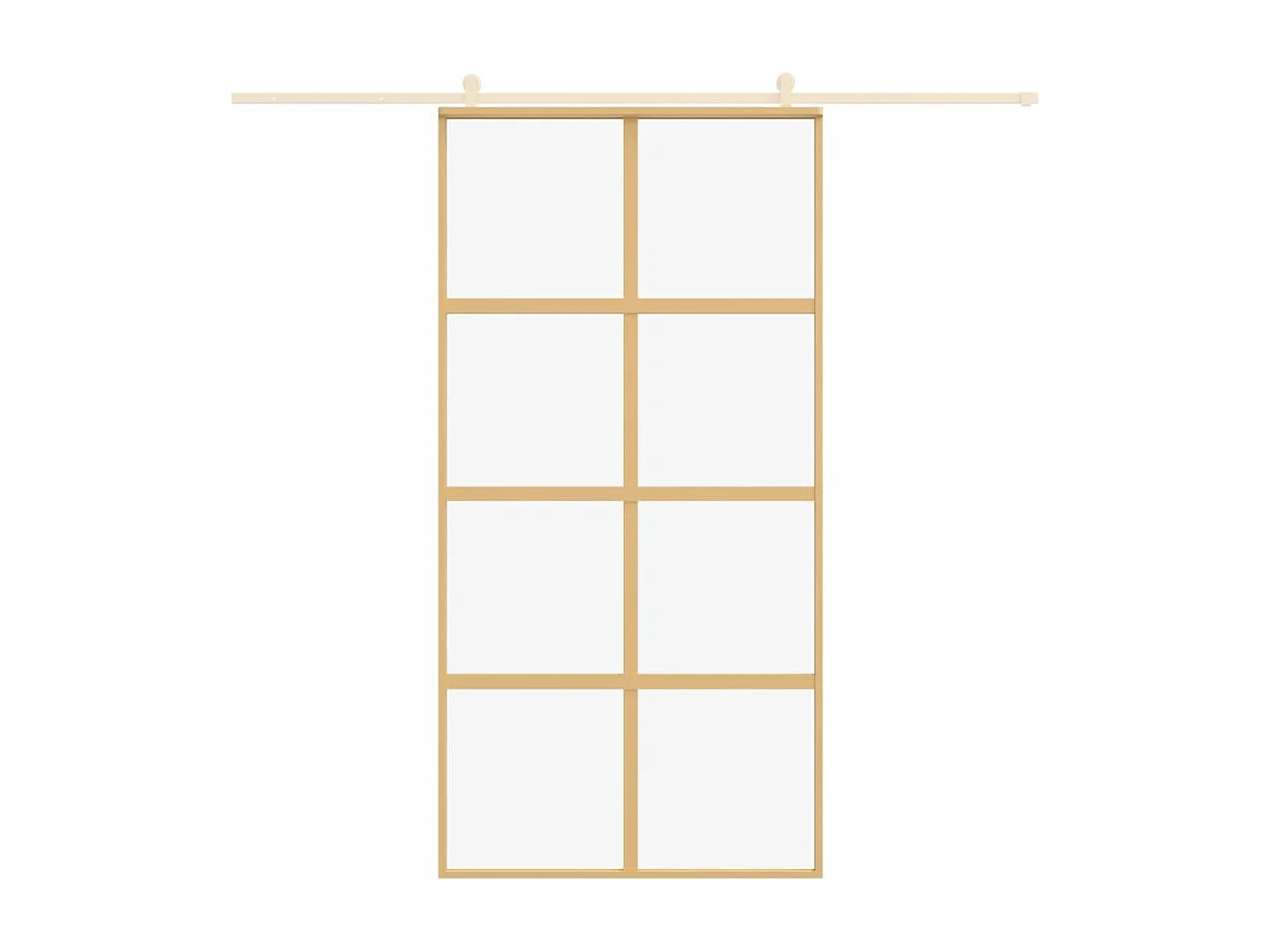 Porte coulissante doré 102,5x205cm verre ESG clair et aluminium FR893306