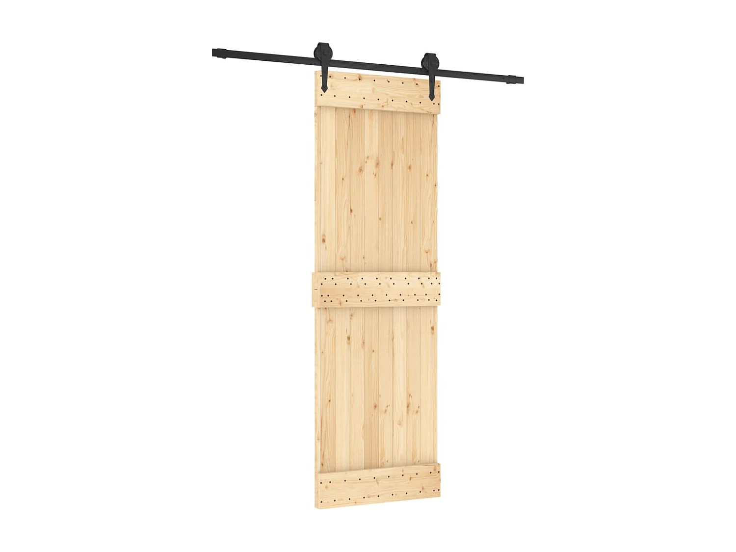 Porte coulissante et kit de quincaillerie 70x210 cm pin massif FR145875
