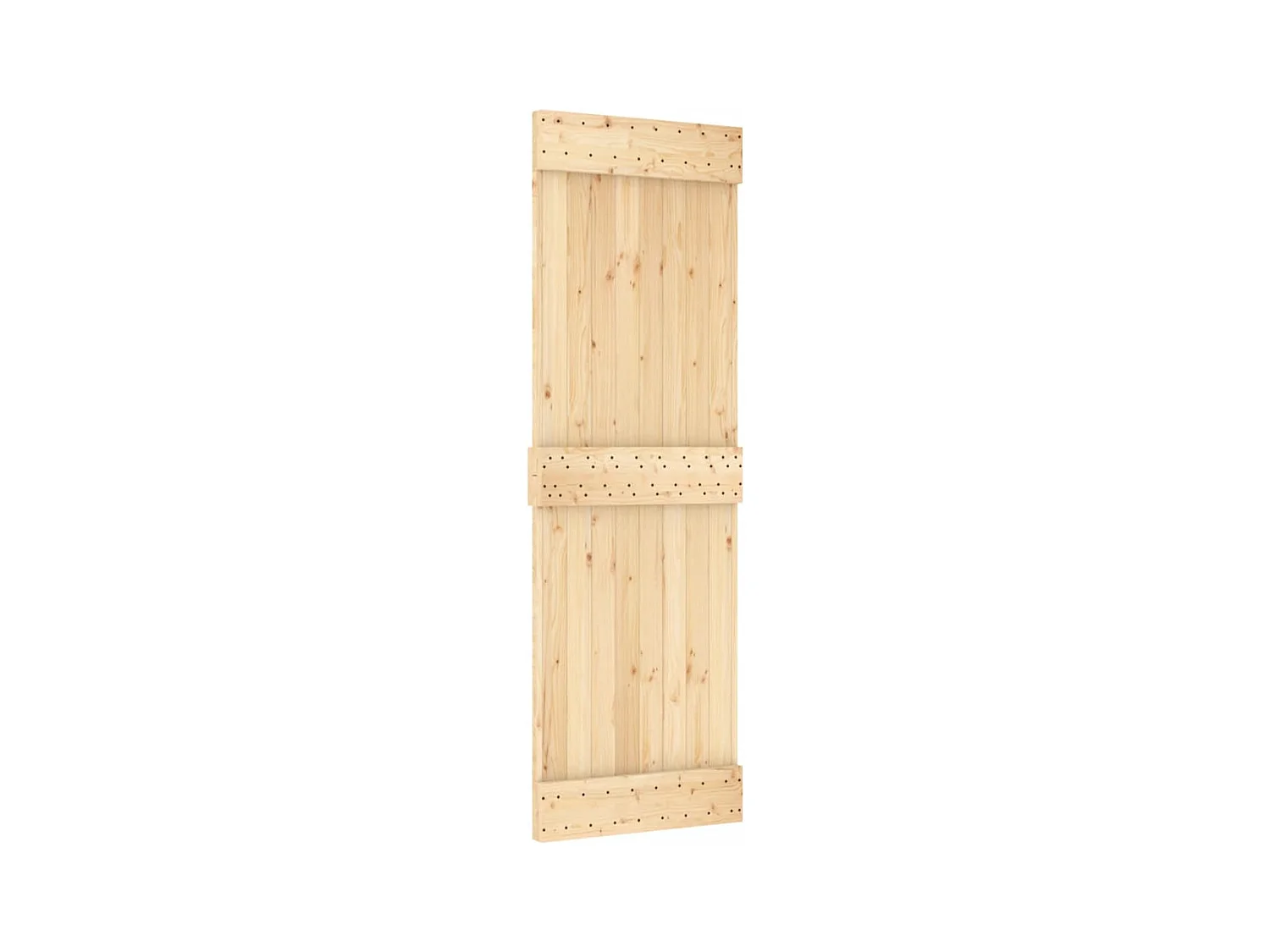 Porta de correr com ferragens 70x210 cm madeira de pinho maciça PT178322