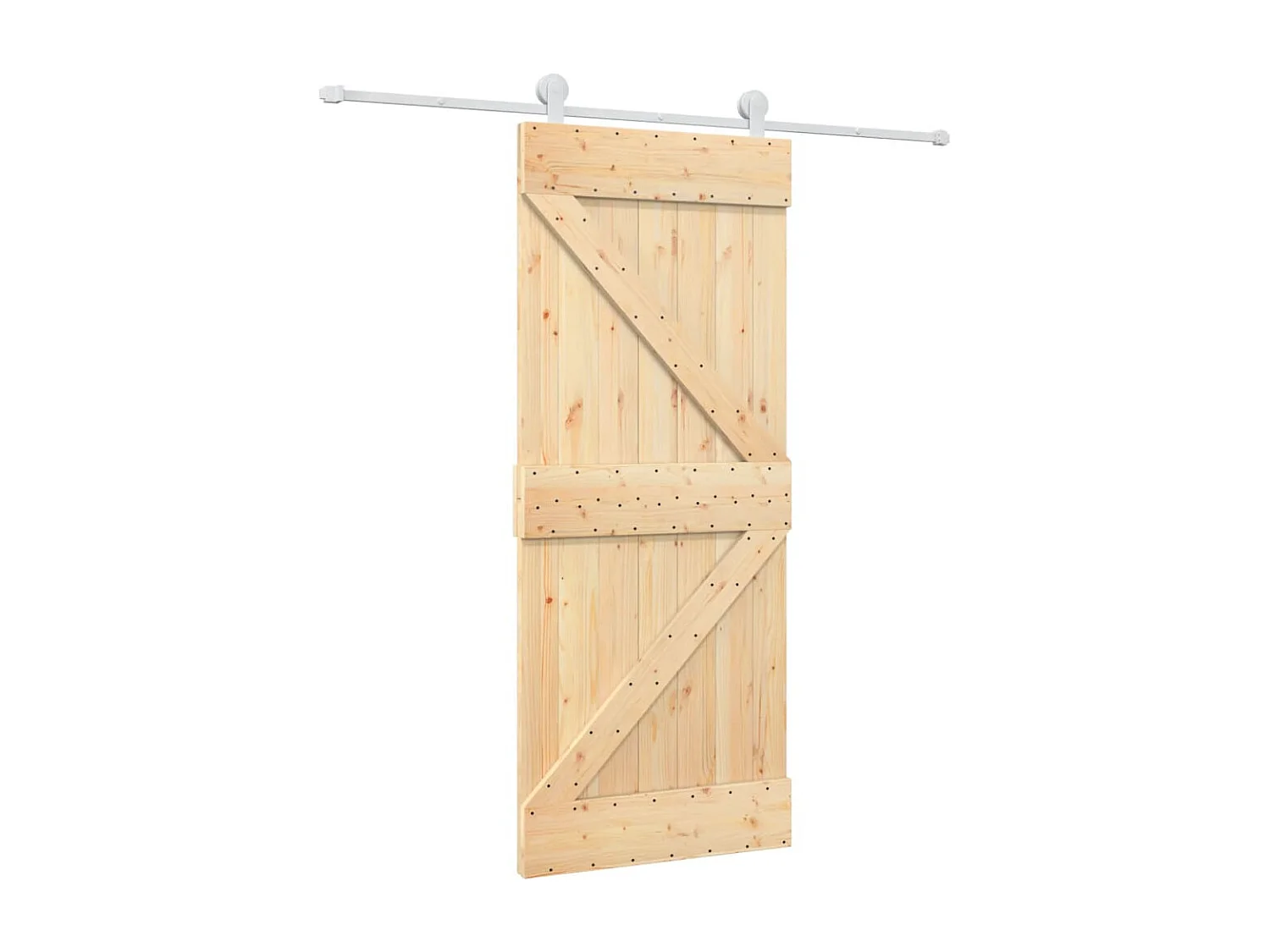 Porte coulissante et kit de quincaillerie 85x210 cm pin massif FR790092
