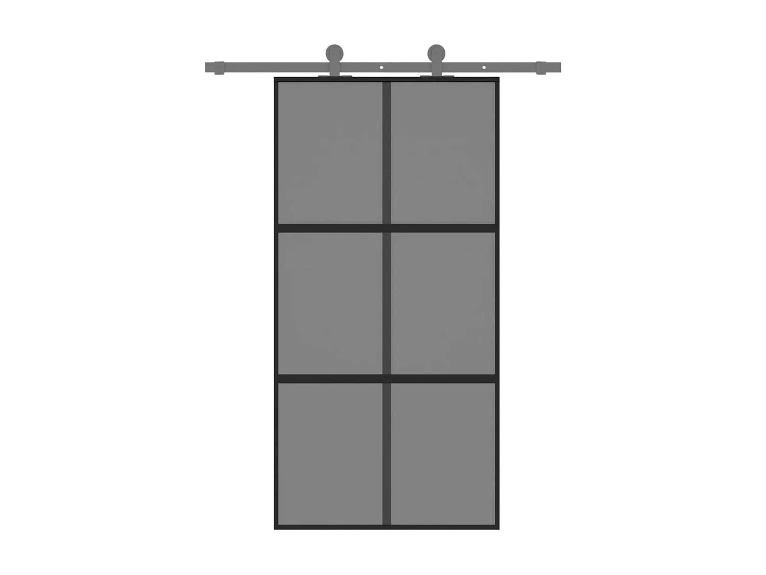 Porte coulissante noir 102,5x205 cm verre trempé aluminium FR127946