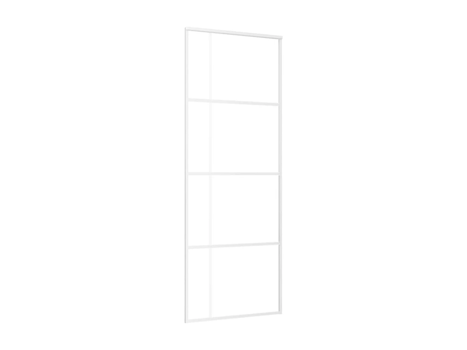 Porte coulissante Verre ESG et aluminium 76x205 cm Blanc FR474143