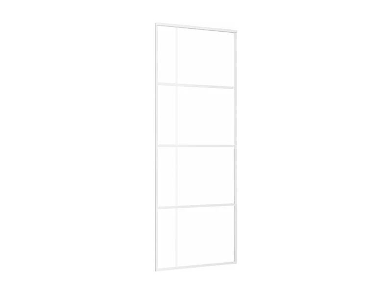 Porte coulissante Verre ESG et aluminium 76x205 cm Blanc FR474143