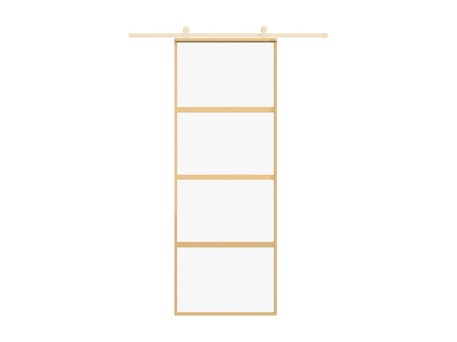 Porte coulissante doré 76x205 cm verre ESG clair et aluminium FR604592