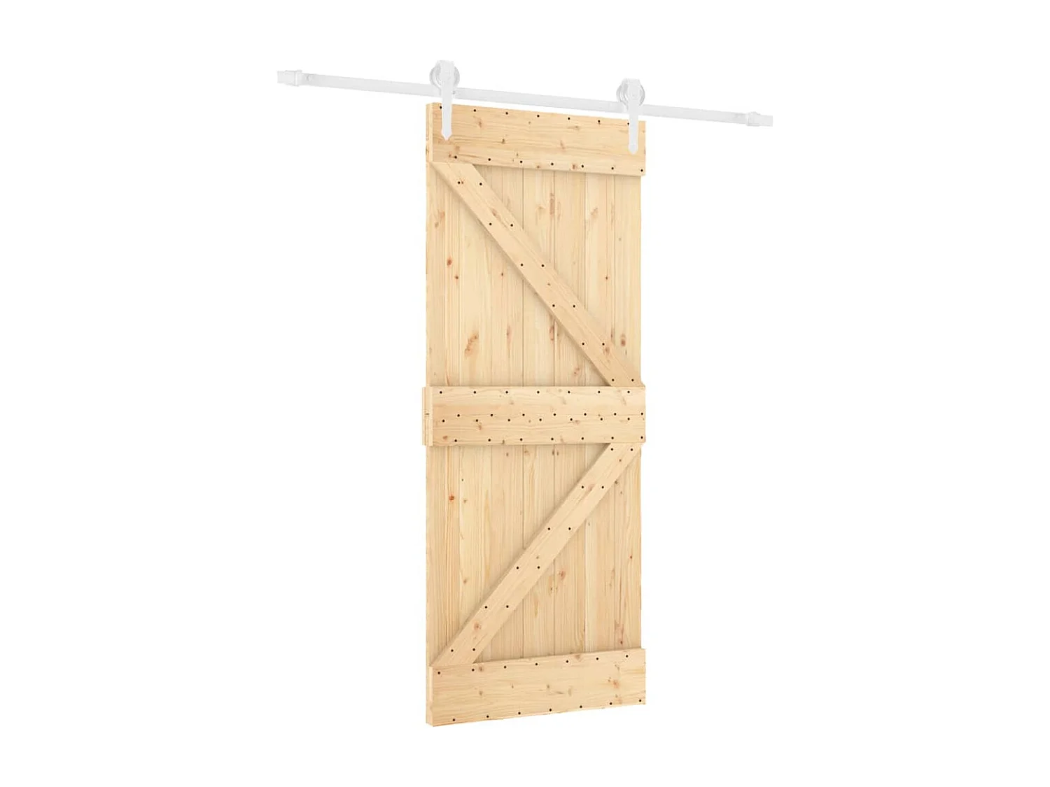 Porte coulissante et kit de quincaillerie 85x210 cm pin massif FR686785