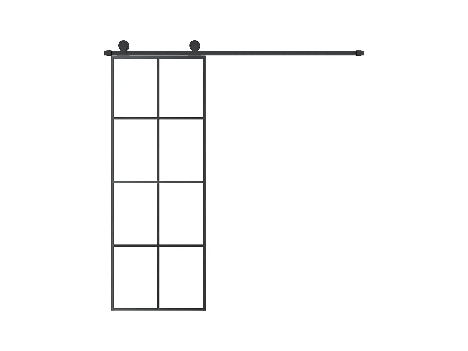 Porte coulissante avec kit de quincaillerie 76x205 cm Verre ESG FR498168