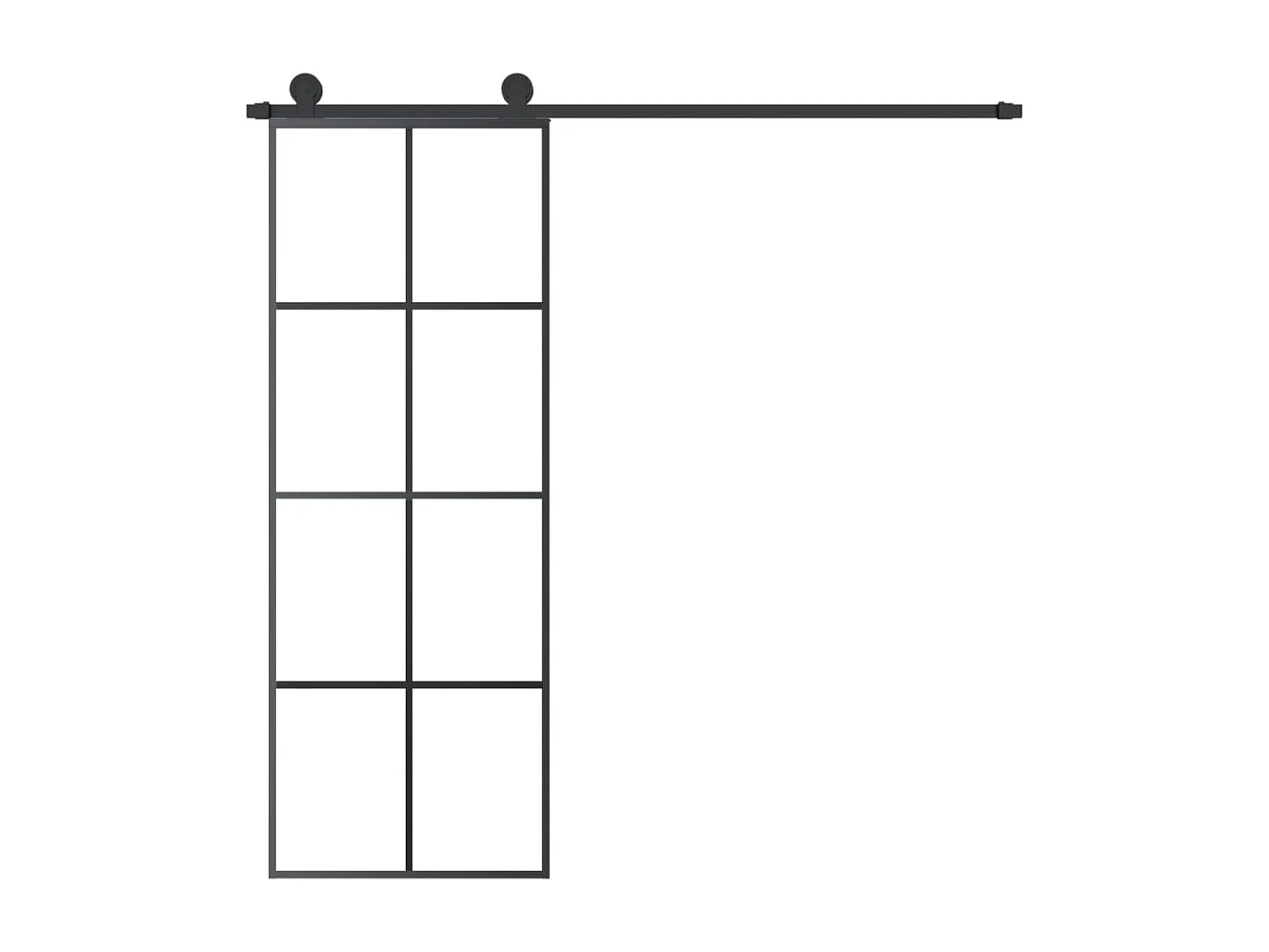 Porte coulissante avec kit de quincaillerie 76x205 cm Verre ESG FR498168