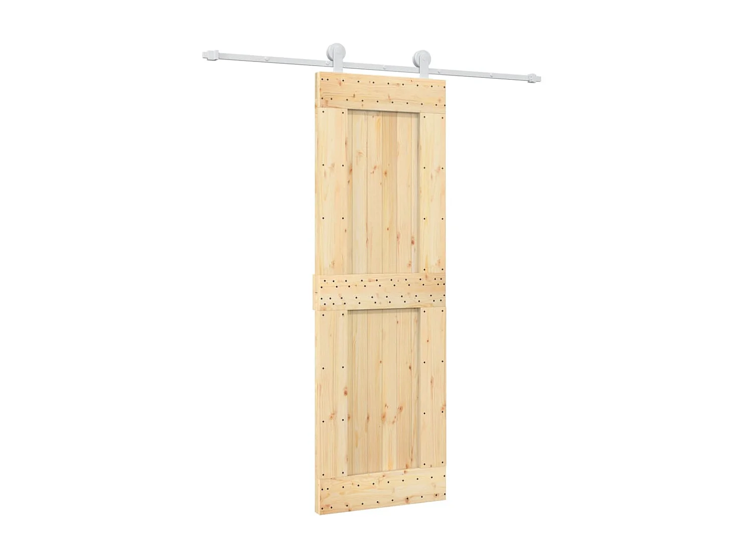 Porte coulissante et kit de quincaillerie 70x210 cm pin massif FR542303