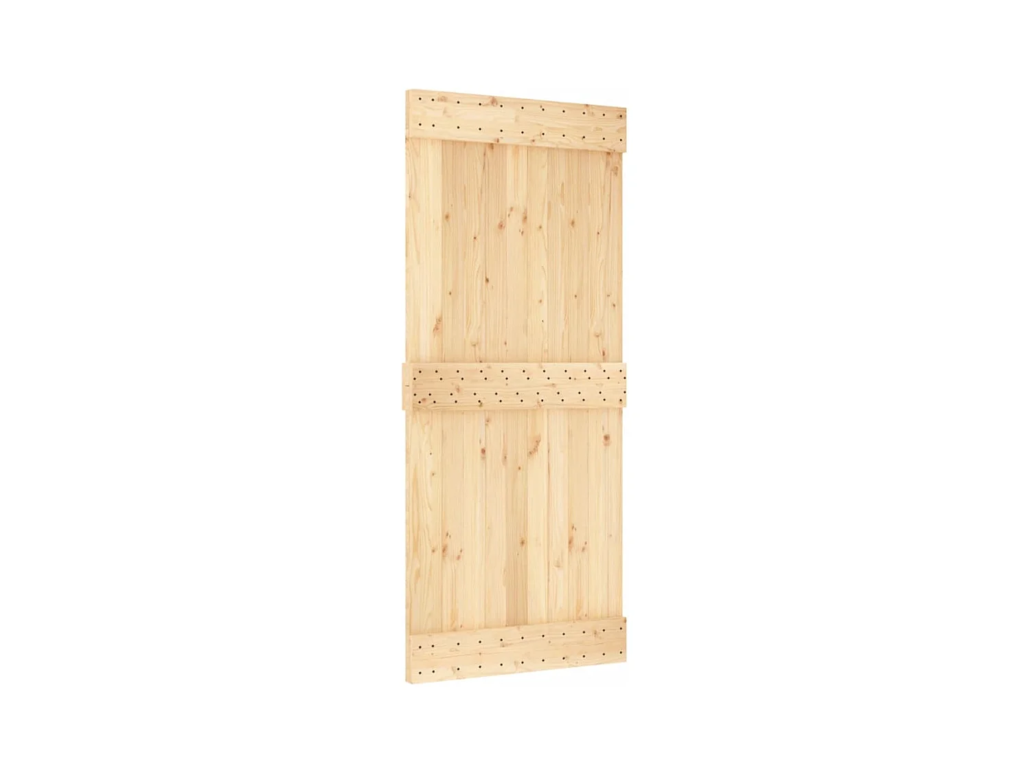 Porte coulissante et kit de quincaillerie 90x210 cm pin massif FR950042