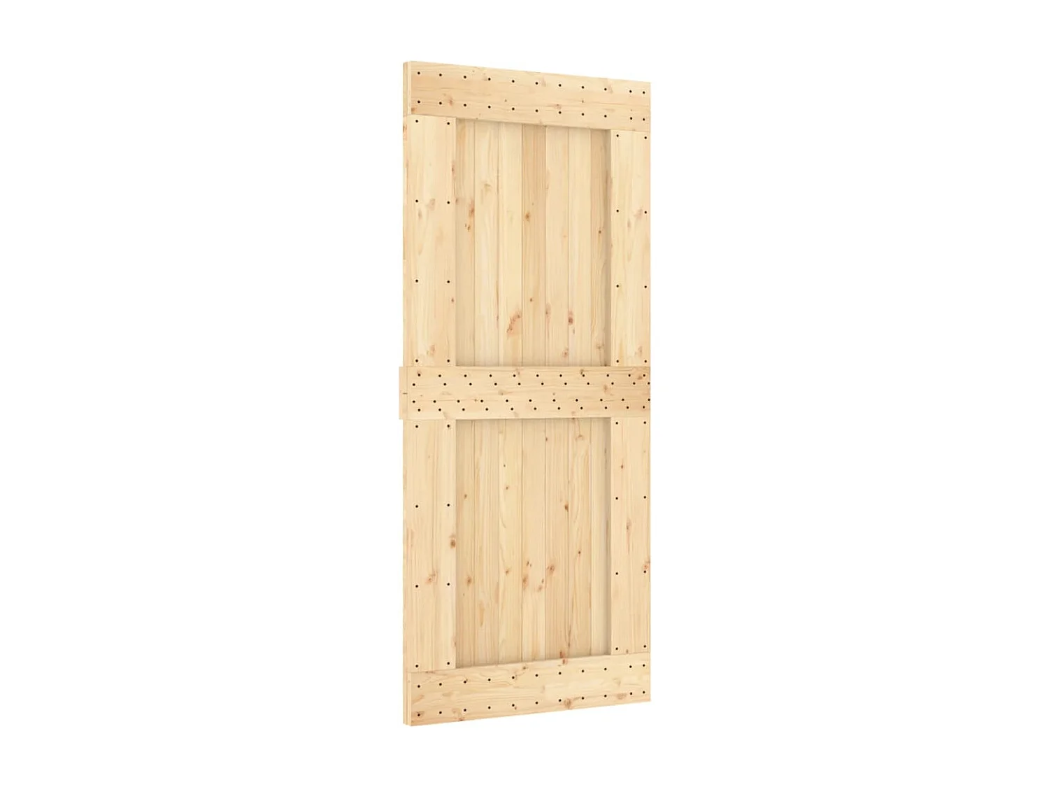 Puerta corredera con herrajes madera maciza de pino 90x210 cm ES533606