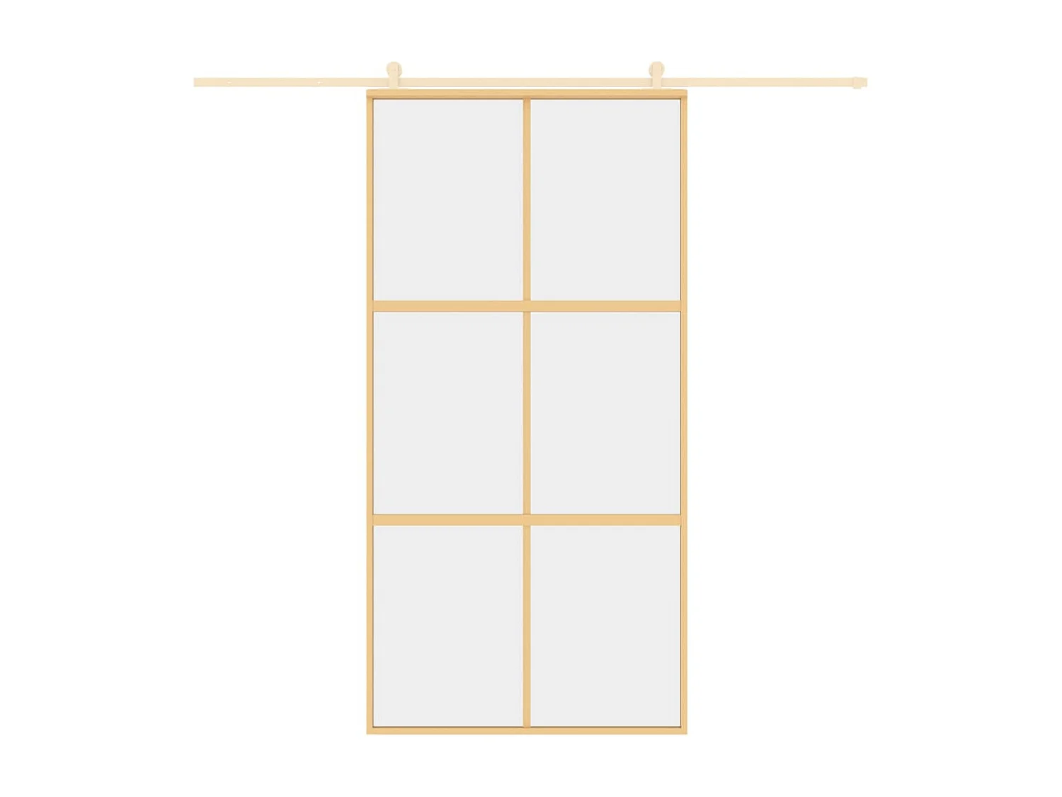Porte coulissante doré 102,5x205cm verre ESG clair et aluminium FR268312