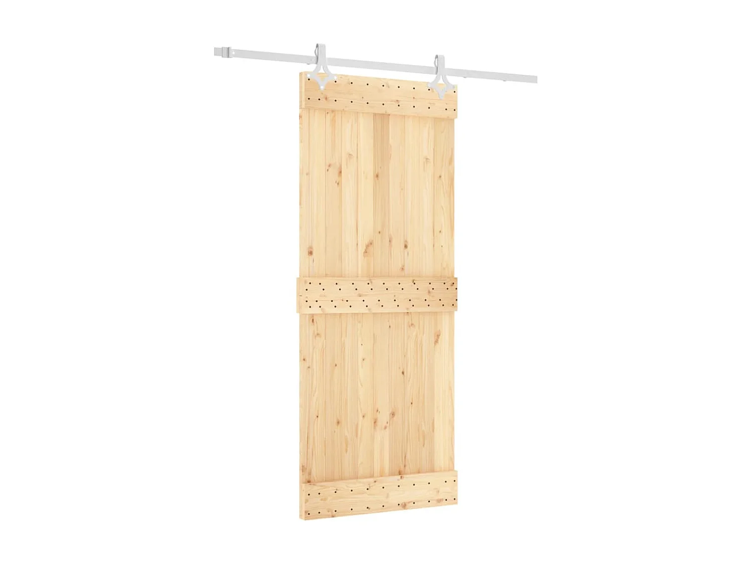 Porte coulissante et kit de quincaillerie 85x210 cm pin massif FR613064