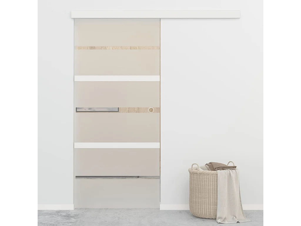 Porte coulissante Verre ESG et aluminium 90x205 cm Argenté FR100032