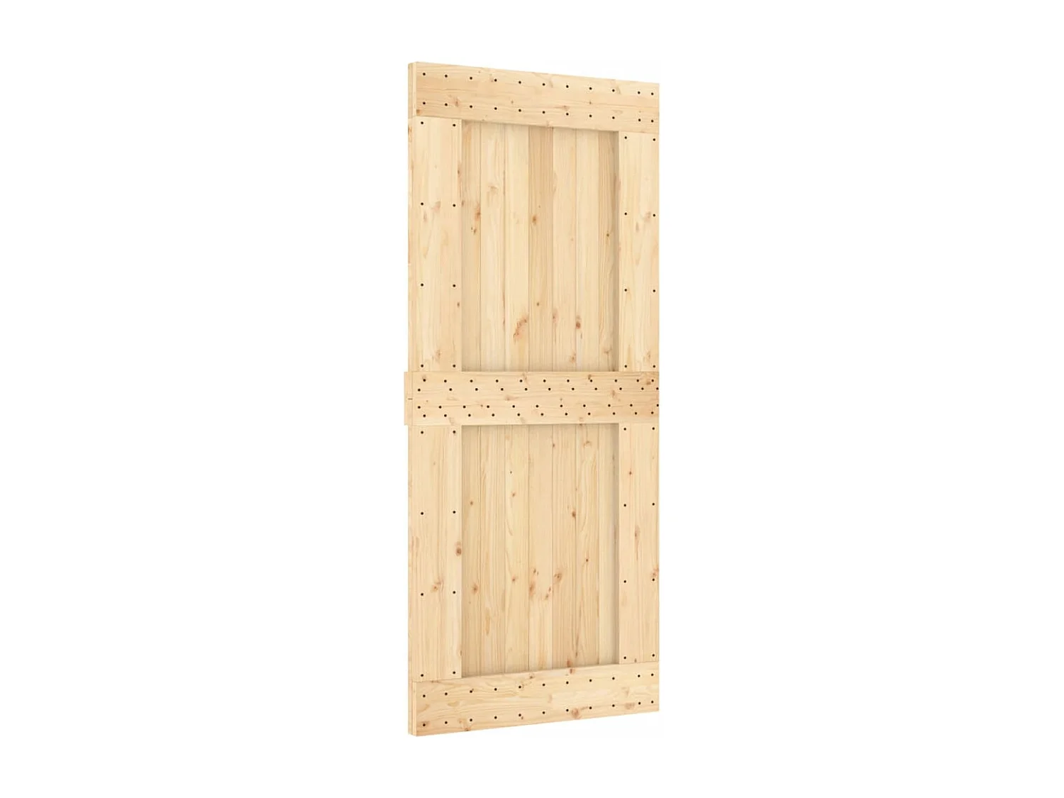 Puerta corredera con herrajes madera maciza de pino 90x210 cm ES703778