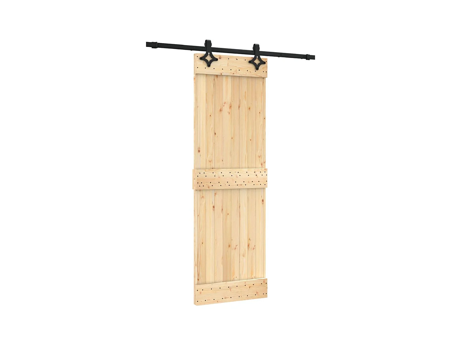 Porte coulissante et kit de quincaillerie 70x210 cm pin massif FR164982