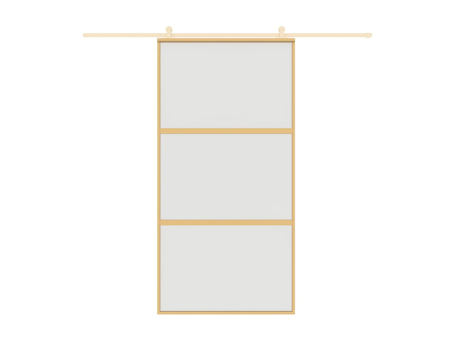Porte coulissante doré 102,5x205 cm verre ESG dépoli aluminium FR338272