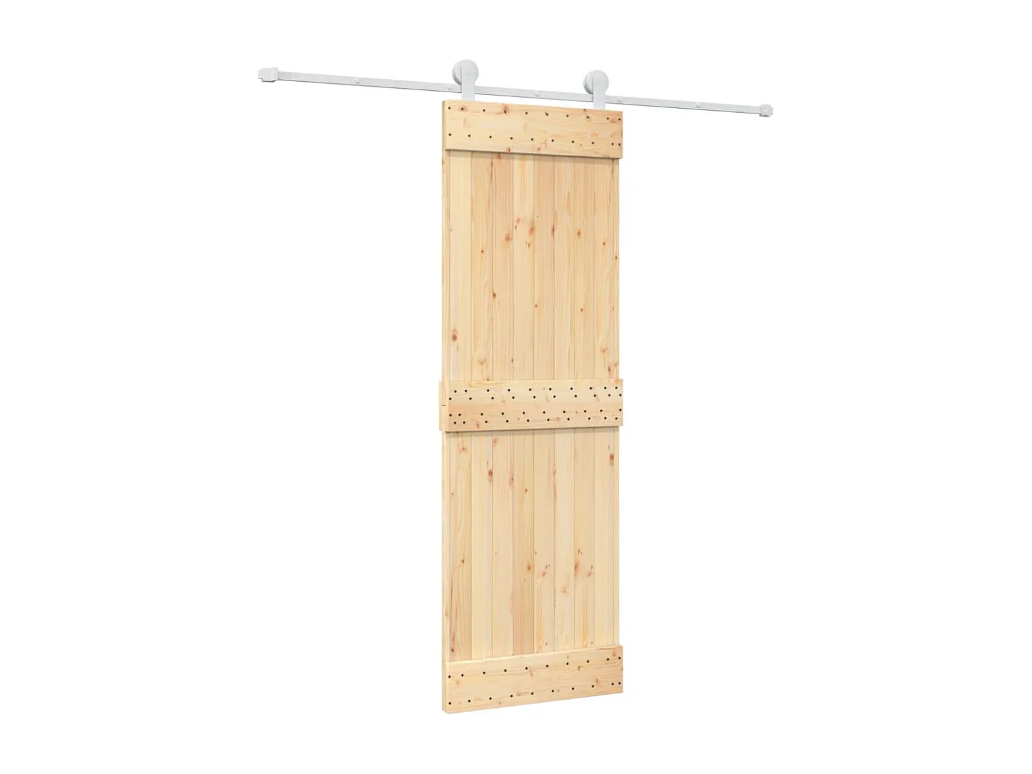 Porte coulissante et kit de quincaillerie 70x210 cm pin massif FR808037