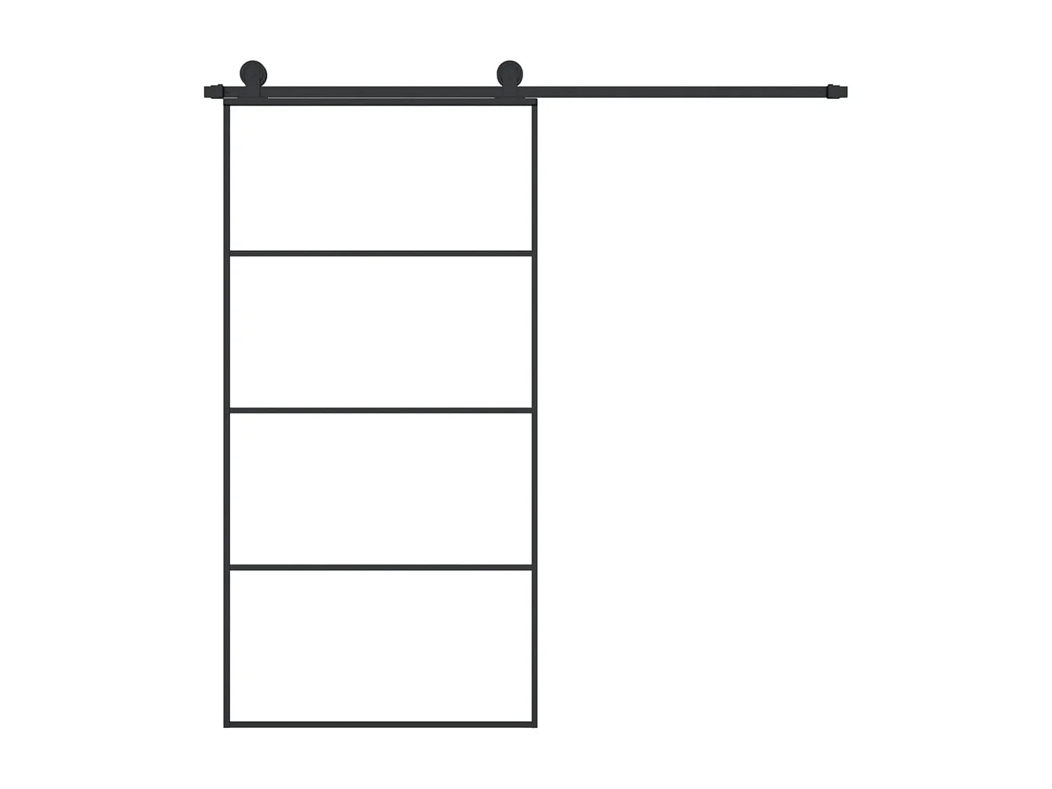 Porte coulissante et kit de quincaillerie 102,5x205cm Verre ESG FR966857