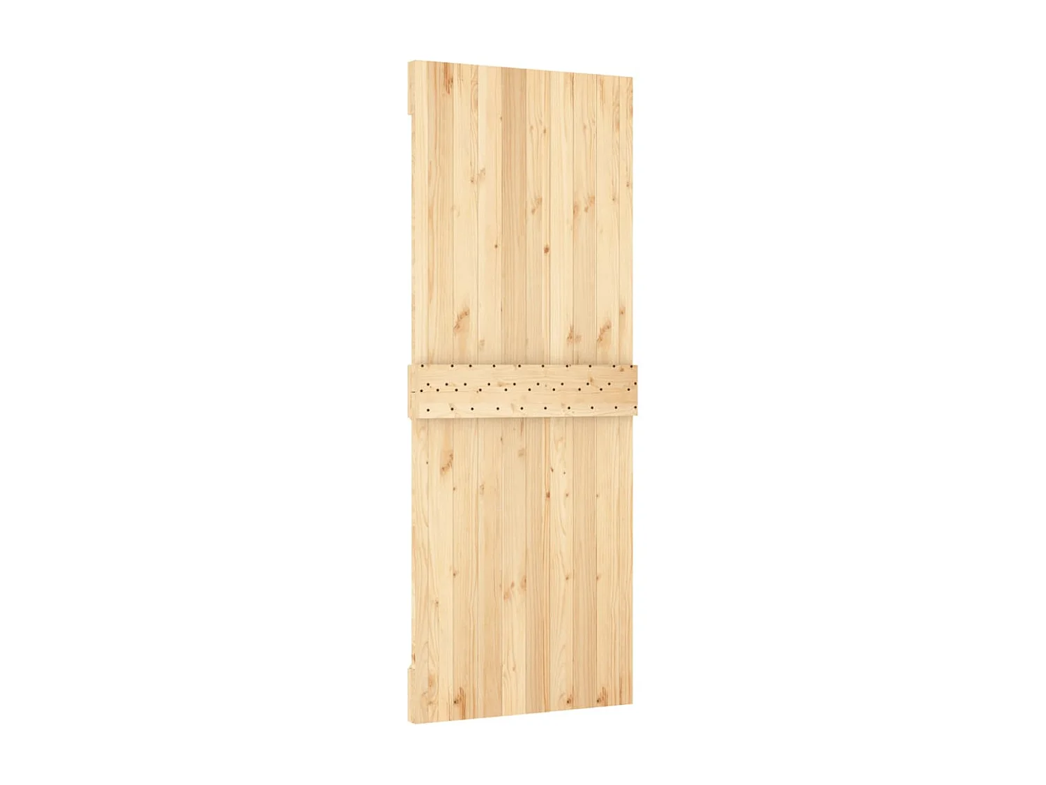 Porte coulissante et kit de quincaillerie 90x210 cm pin massif FR127346