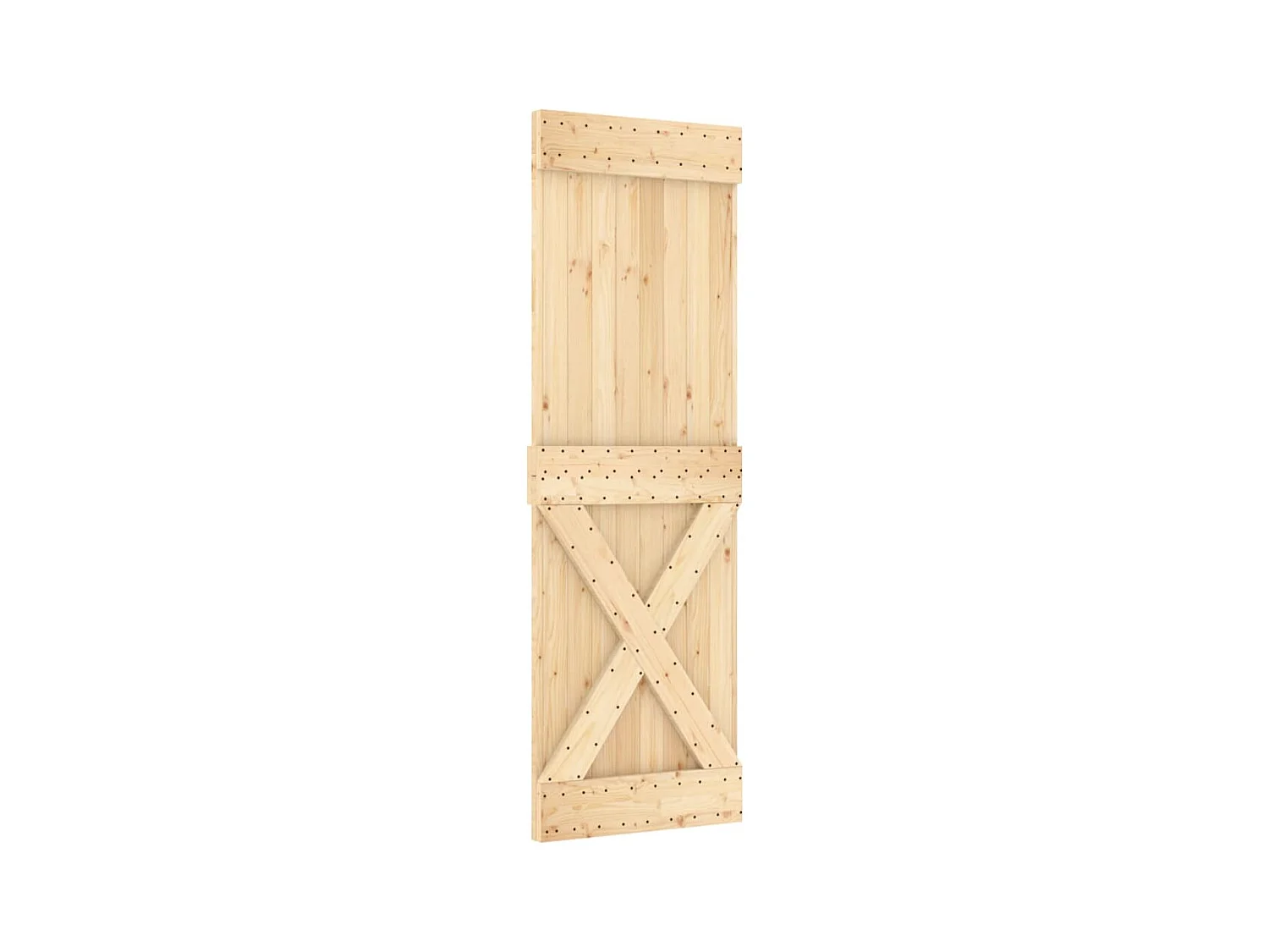 Puerta corredera con herrajes madera maciza de pino 70x210 cm ES174475