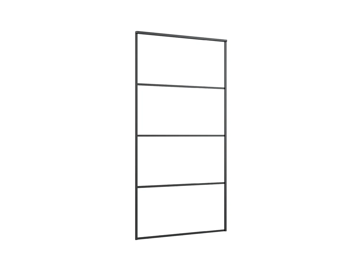 Porte coulissante Aluminium et verre ESG 102,5x205 cm Noir FR413397