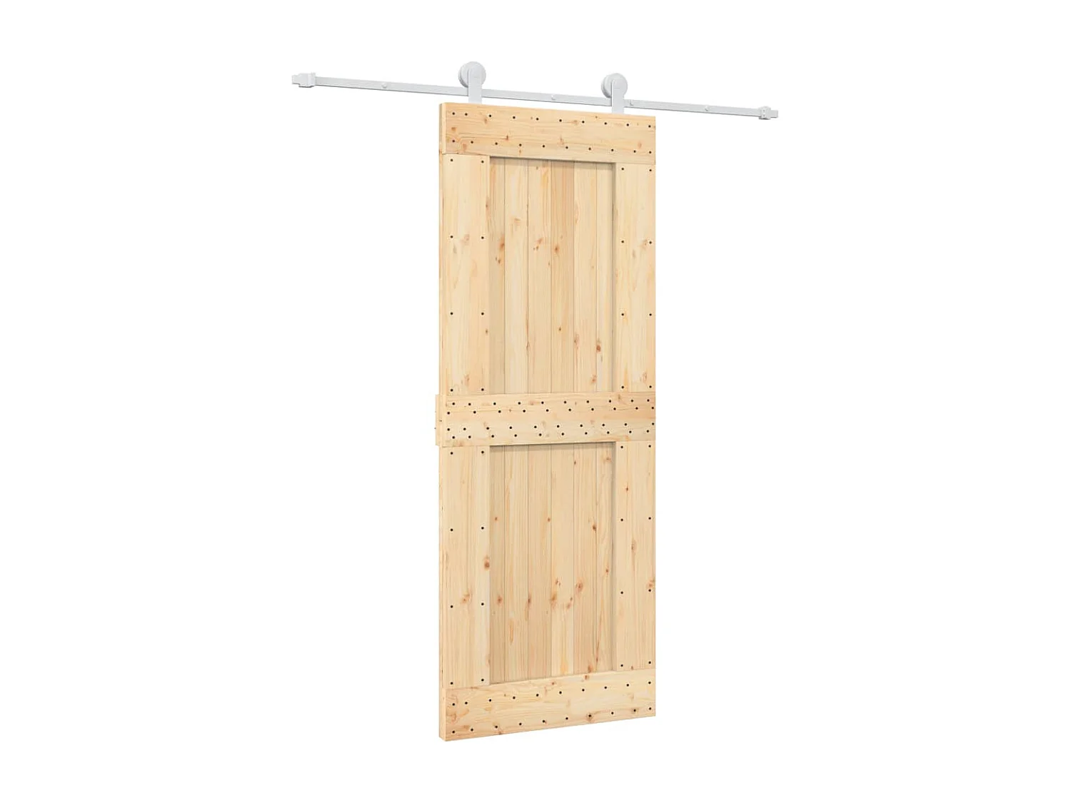 Puerta corredera con herrajes madera maciza de pino 80x210 cm ES880117