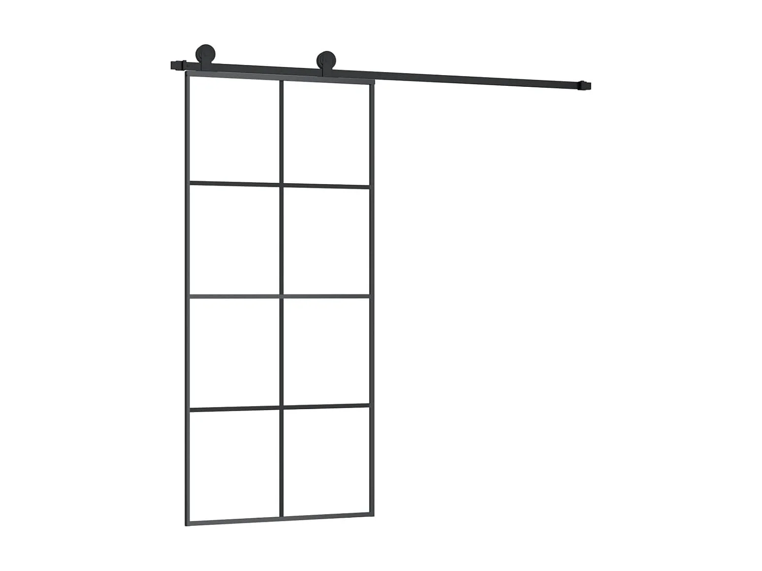 Porte coulissante avec kit de quincaillerie 90x205 cm Verre ESG FR444016