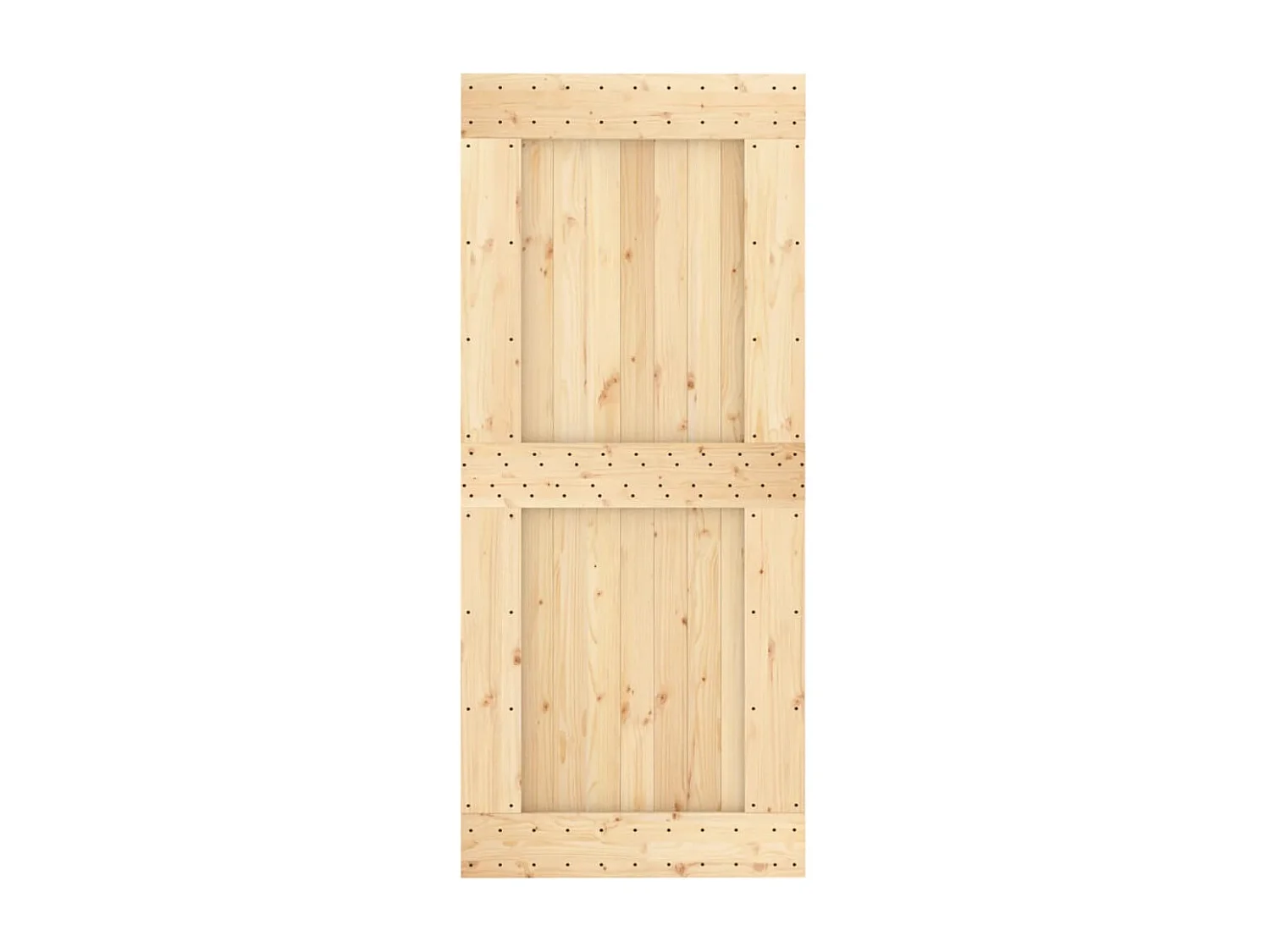 Porte coulissante et kit de quincaillerie 90x210 cm pin massif FR904841