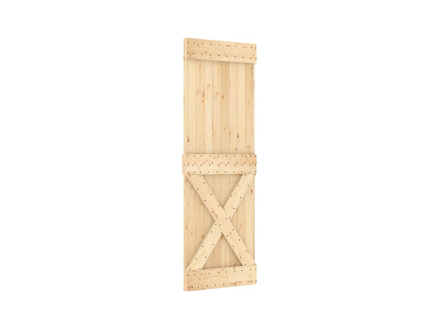 Porte coulissante et kit de quincaillerie 70x210 cm pin massif FR818843