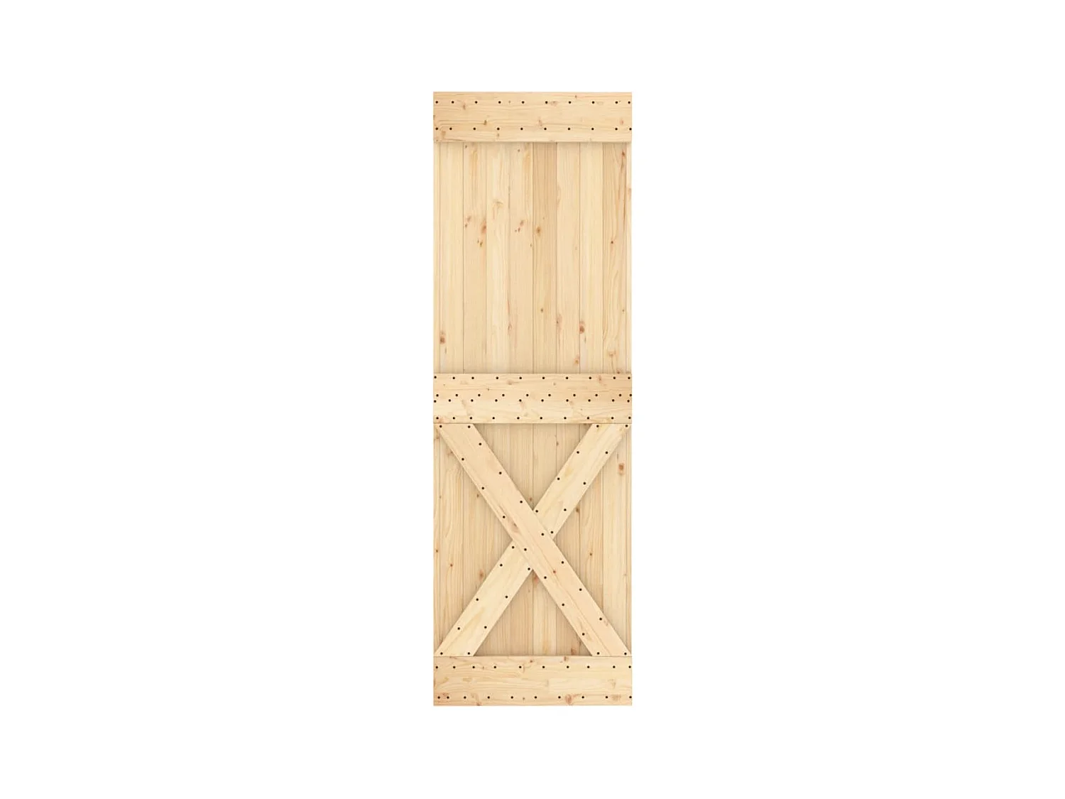 Porte coulissante et kit de quincaillerie 70x210 cm pin massif FR818843