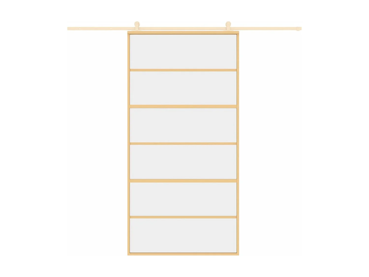 Porte coulissante doré 102,5x205cm verre ESG clair et aluminium FR464945