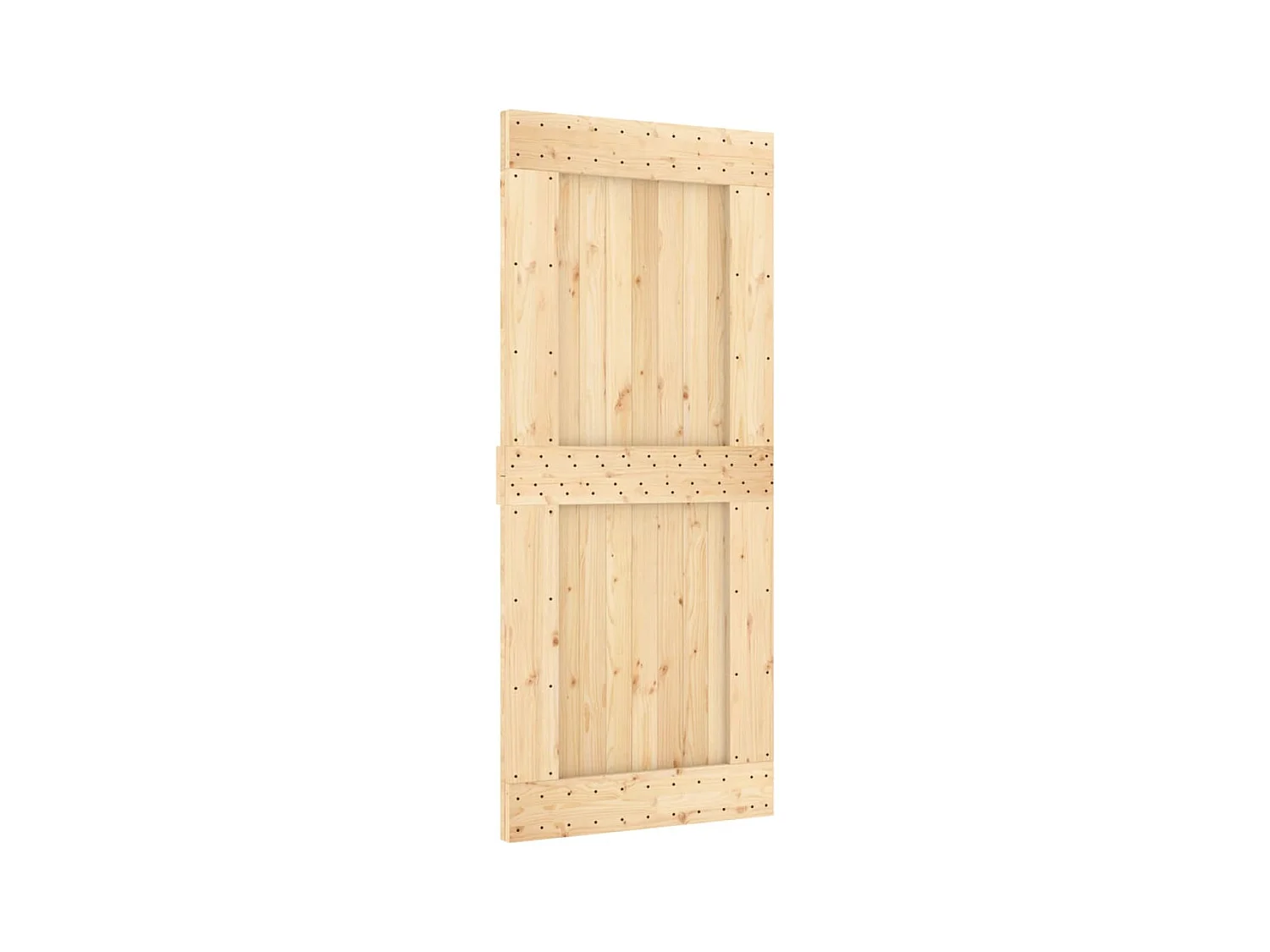 Porte coulissante et kit de quincaillerie 90x210 cm pin massif FR806745