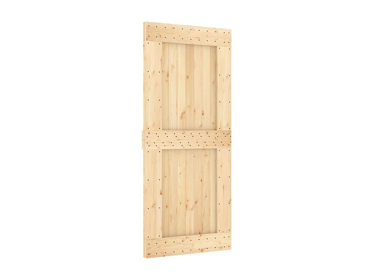 Porte coulissante et kit de quincaillerie 90x210 cm pin massif FR806745