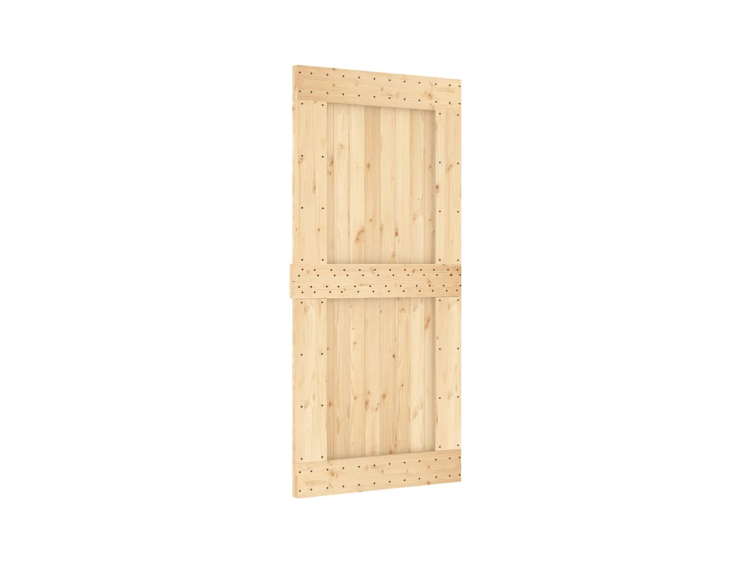 Puerta corredera con herrajes madera maciza de pino 95x210 cm ES825260