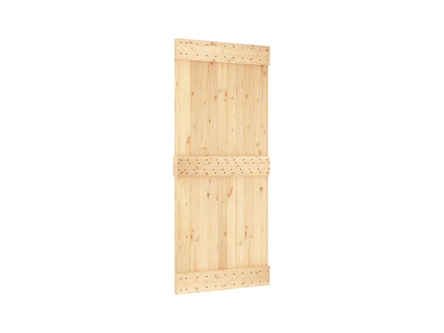 Porte coulissante et kit de quincaillerie 90x210 cm pin massif FR640911
