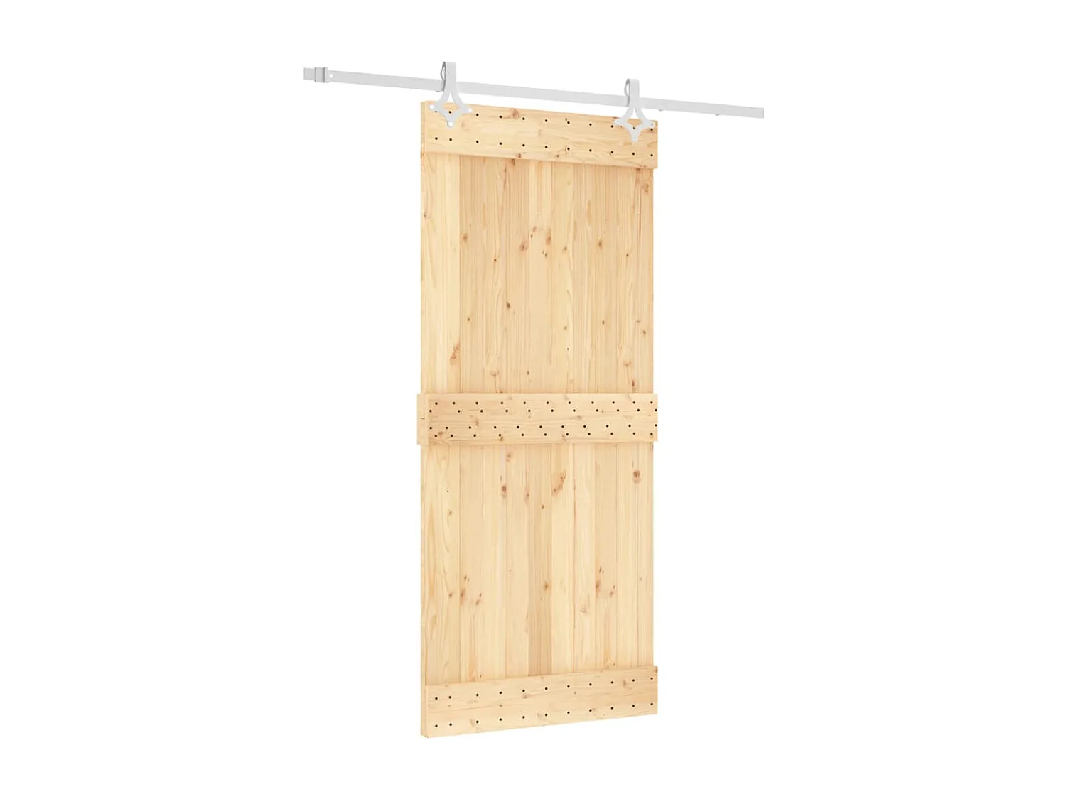 Puerta corredera con herrajes madera maciza de pino 90x210 cm ES814353