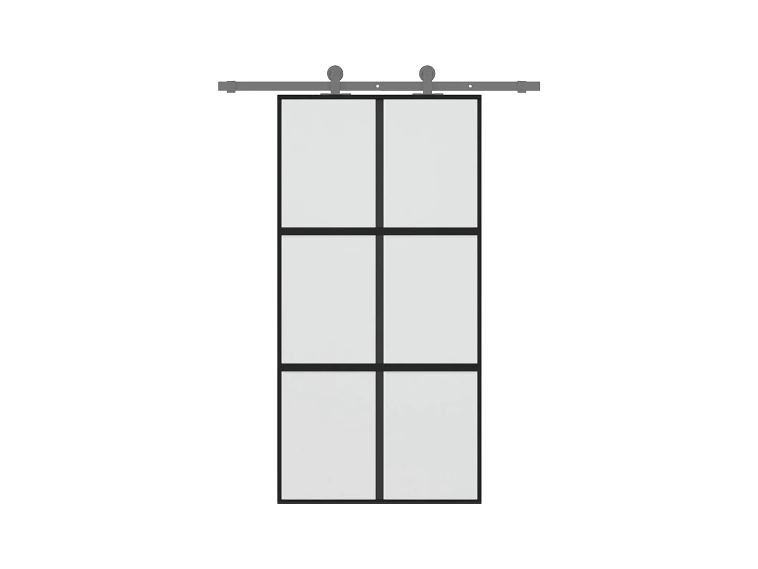 Porte coulissante noir 102,5x205 cm verre trempé aluminium FR925151