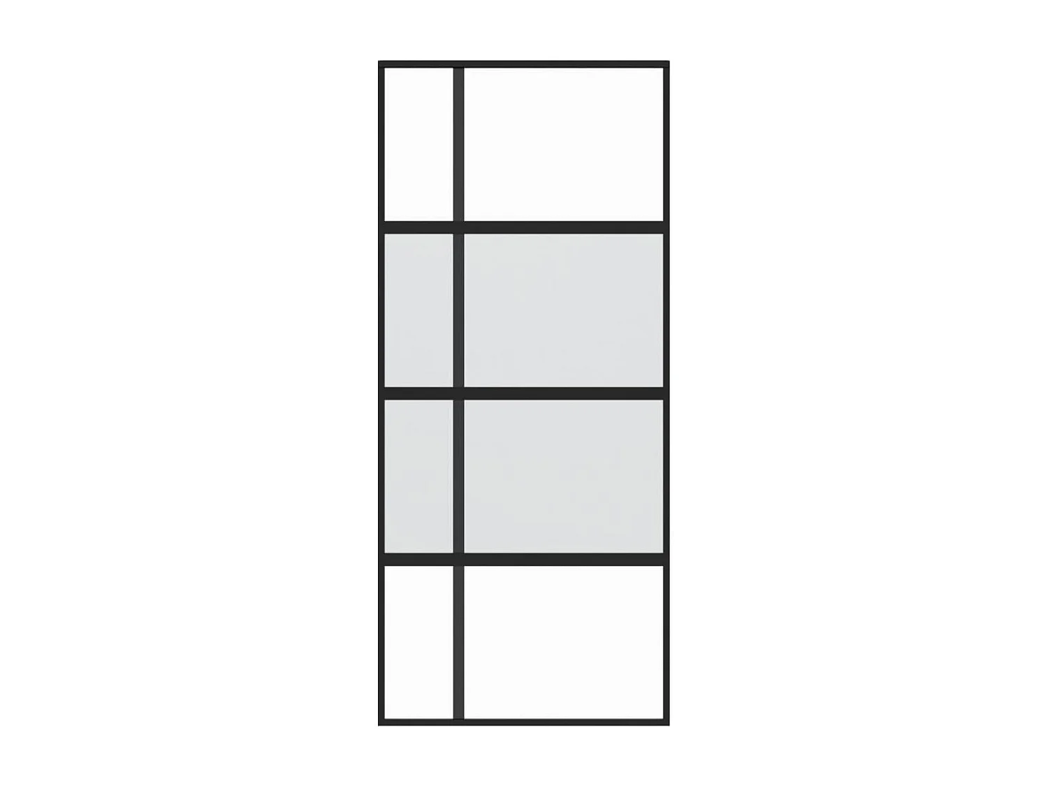 Porte coulissante noir 90x205 cm verre trempé aluminium FR640744