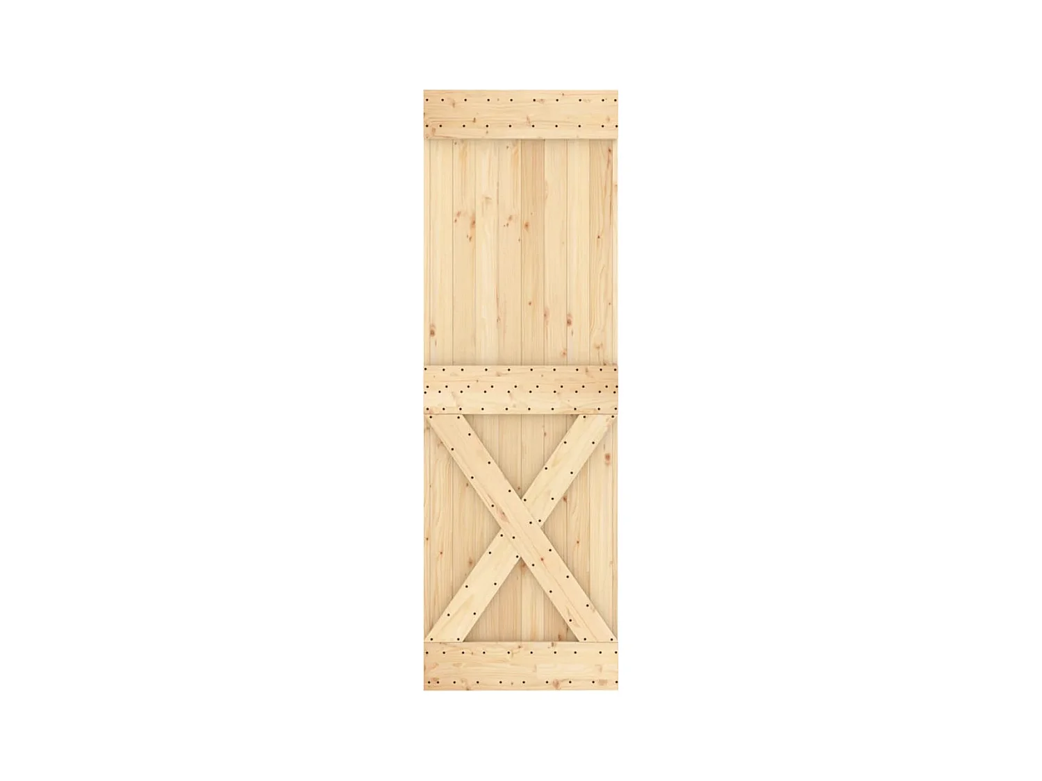 Porte coulissante et kit de quincaillerie 70x210 cm pin massif FR897568