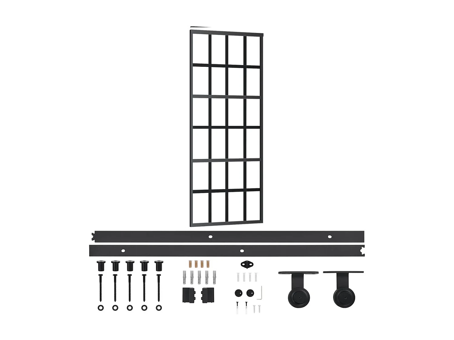 Porte coulissante et quincaillerie Verre ESG/Aluminium 76x205cm FR355862