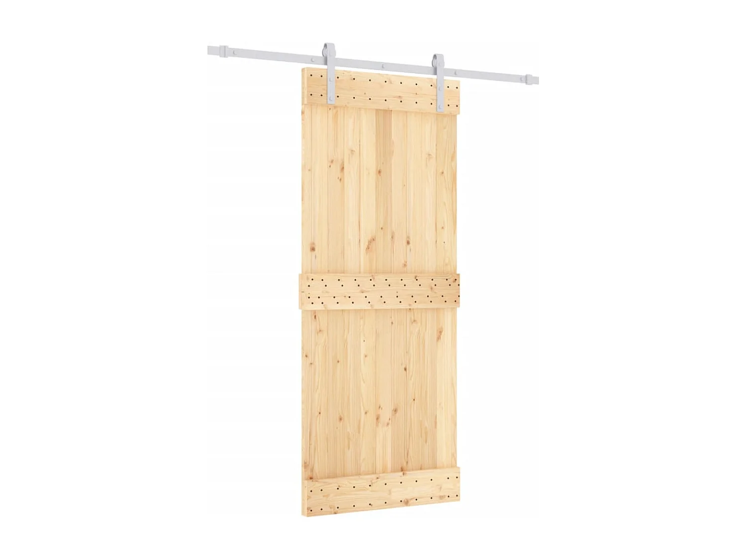 Porte coulissante et kit de quincaillerie 85x210 cm pin massif FR658506