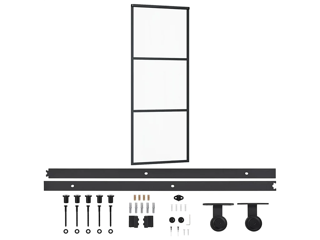 Porte coulissante et quincaillerie Verre ESG/Aluminium 76x205cm FR828879