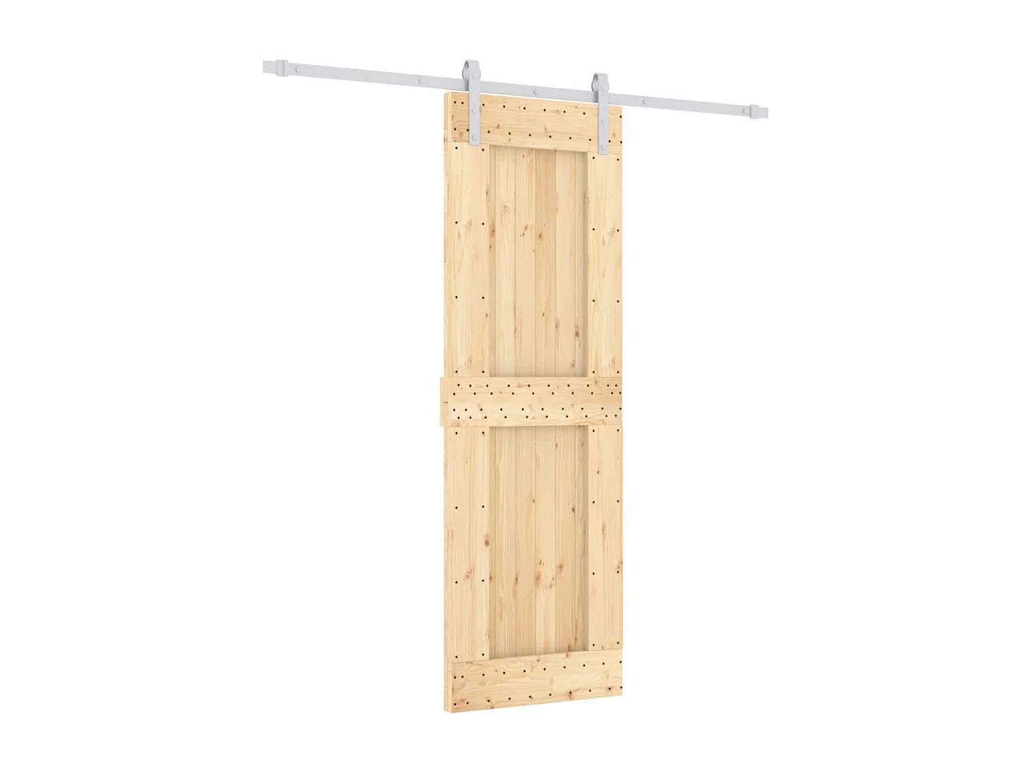 Porte coulissante et kit de quincaillerie 70x210 cm pin massif FR491360