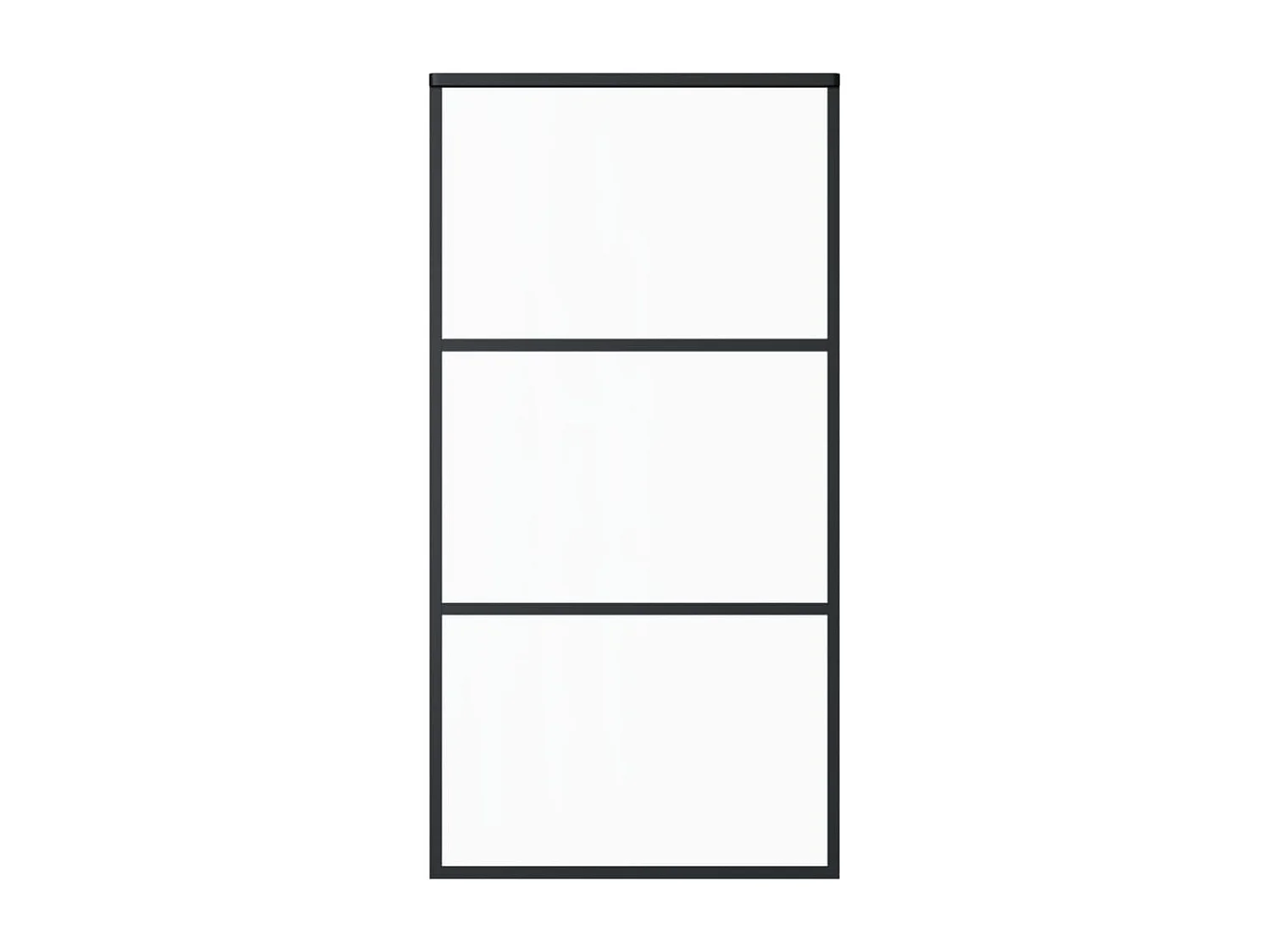 Porte coulissante Verre ESG et aluminium 102x205 cm Noir FR303997