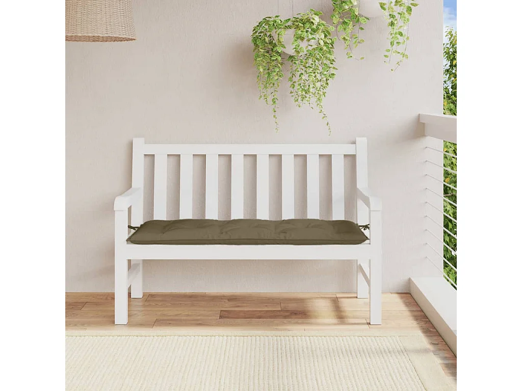 Coussin de banc de jardin taupe mélangé 120x50x7 cm tissu FR370851