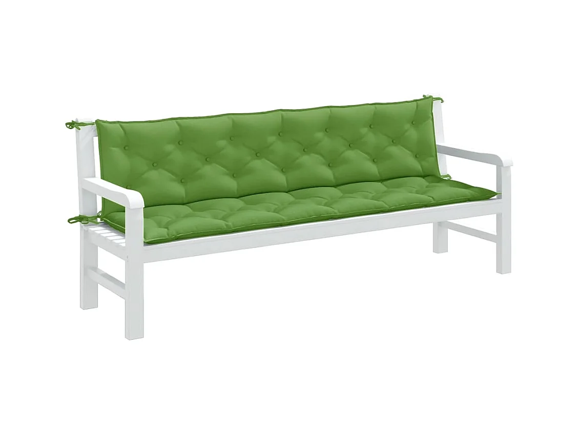 Coussins de banc de jardin lot de 2 vert mélangé tissu FR665244