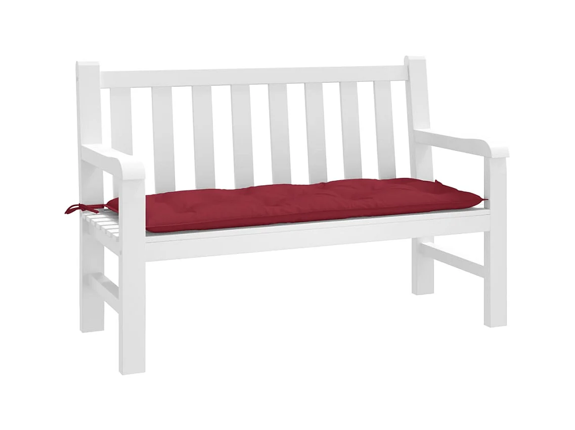 Coussin de banc de jardin rouge bordeaux 120x50x7 cm FR513325