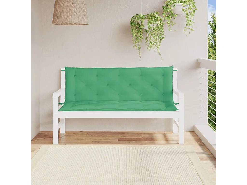 Almofadões banco jardim 2 pcs 150x50x7cm tecido oxford verde PT847019